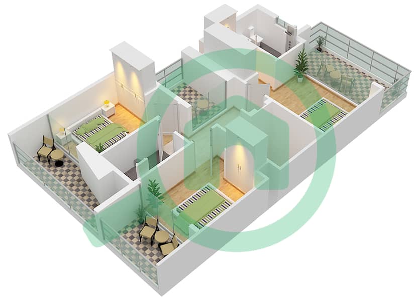 Anya - 4 Bedroom Townhouse Type CONTEMPORARY 1 Floor plan First Floor interactive3D