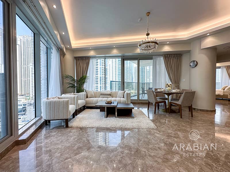 Fully Furnished | Full Marina View | 3 Balconies