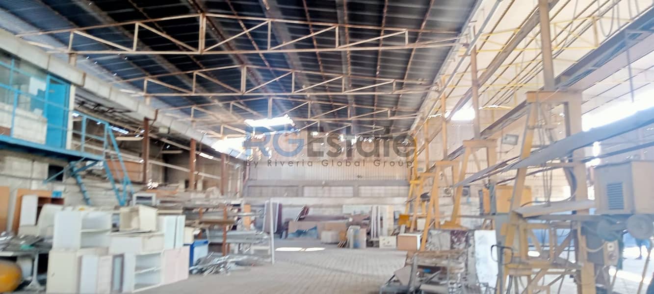 High Power Industrial Property: 10,000 Sqft Covered Shed with Office for Rent in Al Quoz