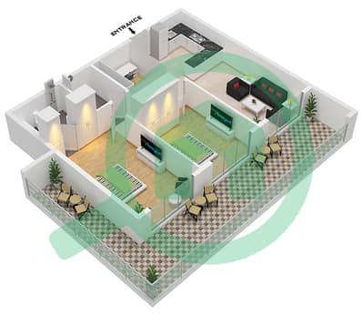 المخططات الطابقية لتصميم النموذج A شقة 2 غرفة نوم - فينسيتور دولتشي فيتا