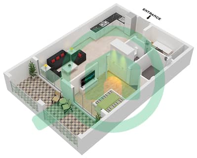 المخططات الطابقية لتصميم النموذج C شقة 1 غرفة نوم - فينسيتور دولتشي فيتا