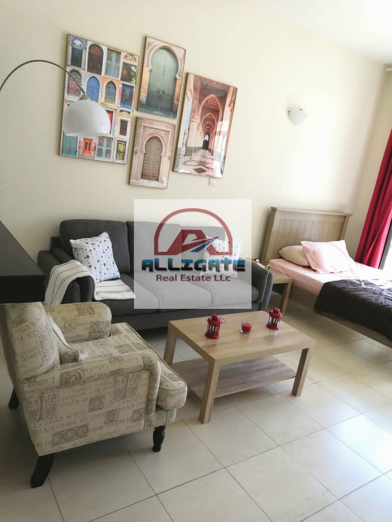 Fully furnished with balcony studio for rent.