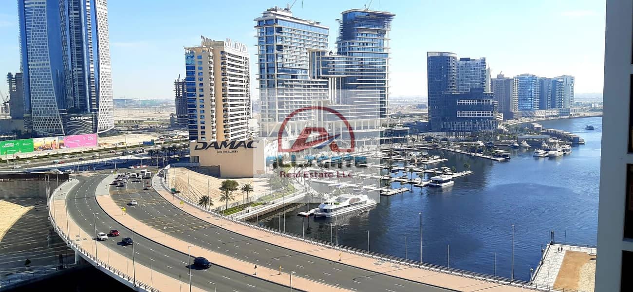 canal view Furnished 3 B/R + Hall For Rent@155k In Damac Maison The  Voleo  Business BaY