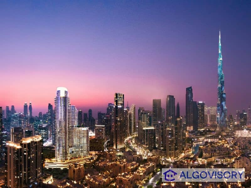 1 Imperial Avenue Dusk Elevation with Burj Khalifa in the Background. jpg