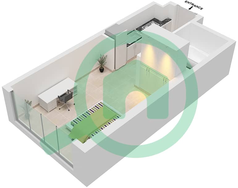 Bellavista - Studio Apartment Unit A10-FLOOR 4-31 Floor plan Floor 4-31 interactive3D