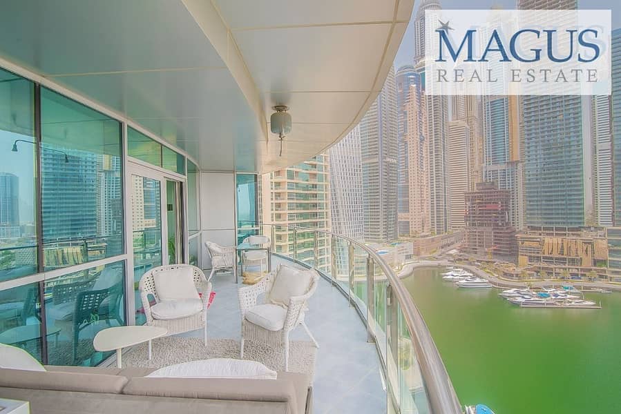 13 Full Marina View| Chiller free| Furnished| 2br + storage