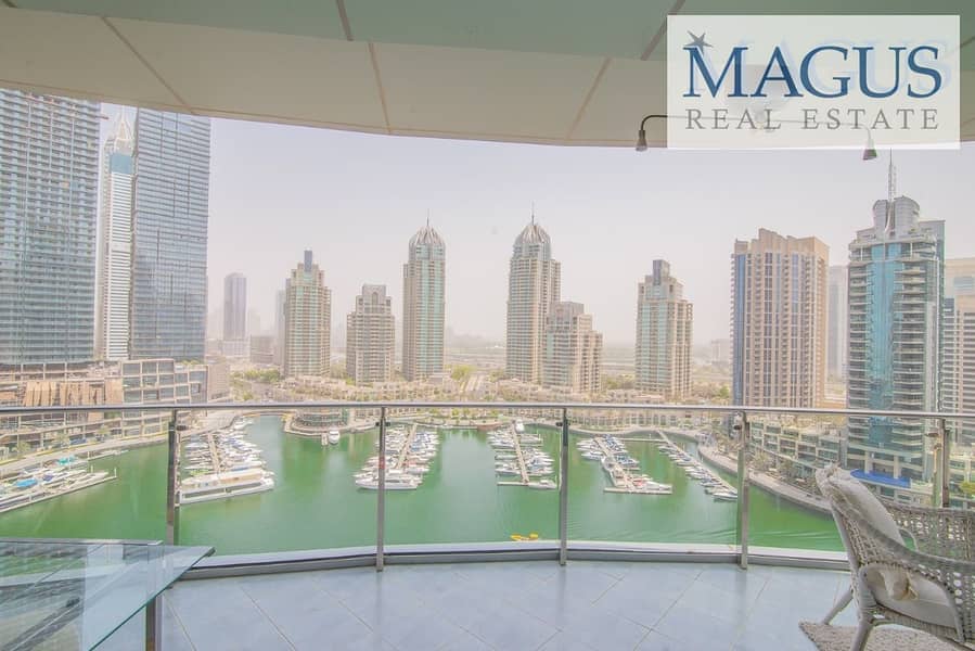 15 Full Marina View| Chiller free| Furnished| 2br + storage