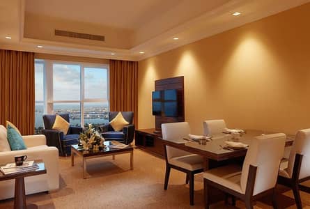 1 Bedroom Hotel Apartment for Rent in Tourist Club Area (TCA), Abu Dhabi - Living Room