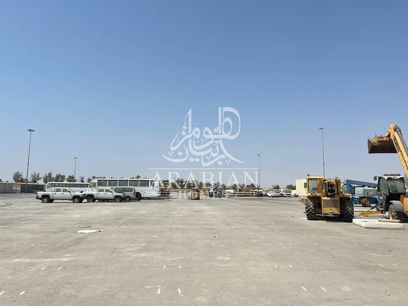 1,400sq. m Brand New Warehouse with 35-Ton Capacity Crane + Open Land for Rent in Mussafah Industrial Area