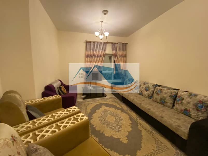 Ajman Al Rashidiya 2 Al Mina Street flat one bedroom full Furnished with balcony with sea view close to all services