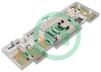 المخططات الطابقية لتصميم الوحدة 103 / FIRST IST شقة 4 غرف نوم - برج أورب