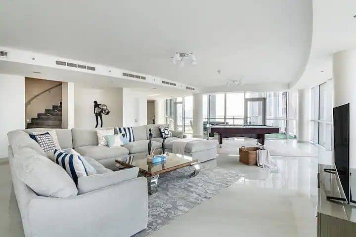 位于迪拜码头，滨海阳台公寓大楼 4 卧室的顶楼公寓 850000 AED - 8099118