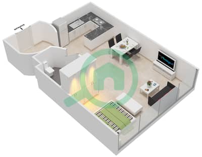 Sky Gardens DIFC - Studio Apartments Type B Floor plan