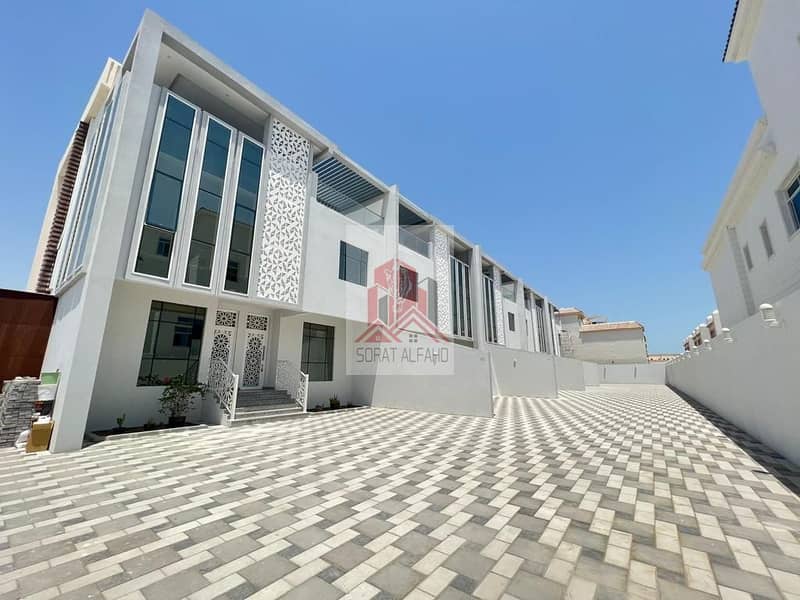 Brand new European-style 5-bedroom villa, modern style, in Khalifa City A, close to all services