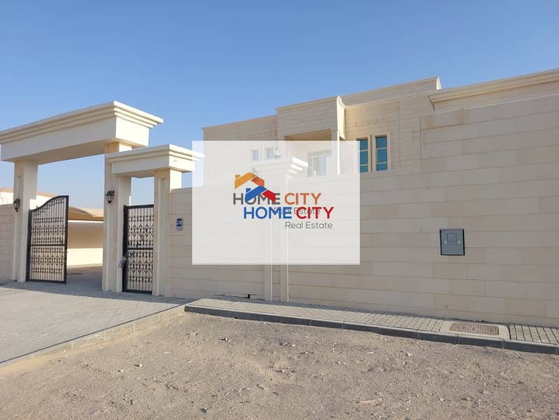 New villa for rent in Riyadh, south of Al Shamkha, first inhabitant (9 master rooms) required 170,000 dirhams