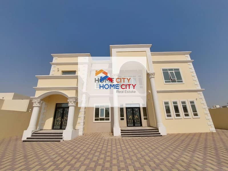 Villa for rent in the city of Riyadh south of Al Shamkha (7 master bedrooms with wardrobes) 165,000 dirhams annually