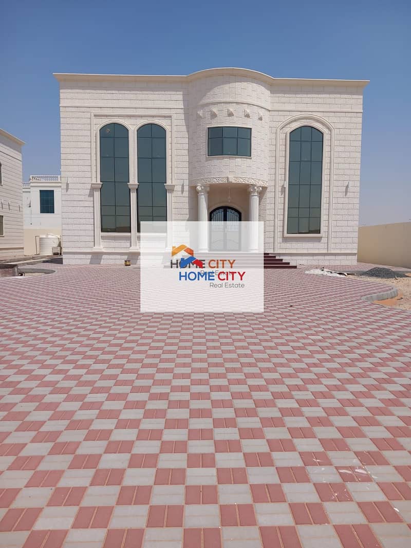 Villa for rent in Shakhbout City, in a great location, next to all services, 6 master rooms, 175,000 dirhams