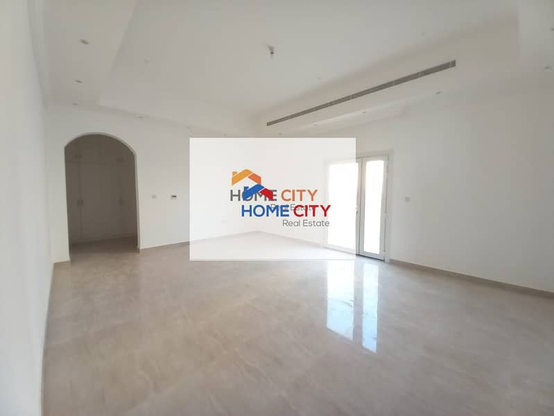 Standalone for rent in Shakhbout City, in a great location, 5 master rooms with wardrobes, 200,000 dirhams