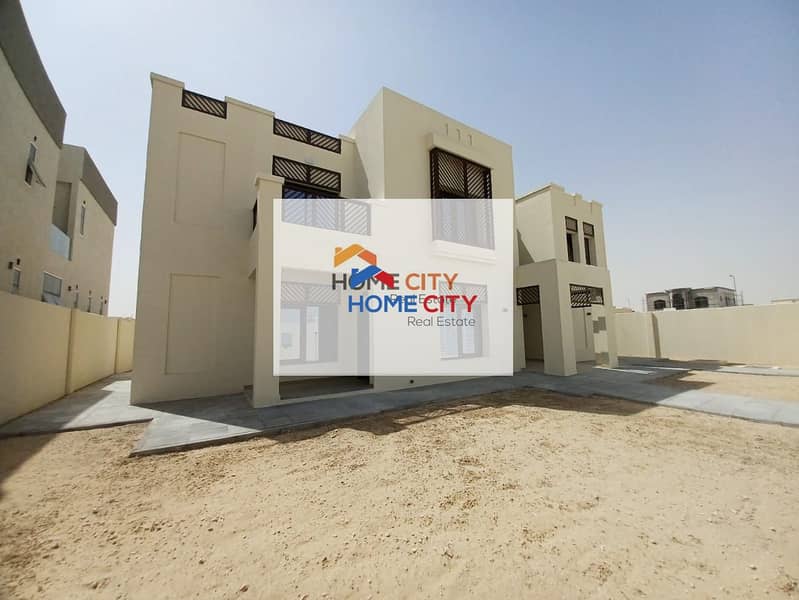 Modern villa for rent in Riyadh, south of Al Shamkha, 5 master rooms with wardrobes, 135,000 dirhams annually