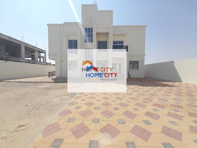 Villa for rent south of Al Shamkha, first inhabitant, 5 master rooms, with wardrobes, in a great location,140000 dirhams