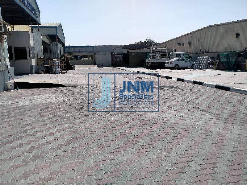 44000 SqFt mainroad facing  Commercial Land with warehouse For Rent in Al quoz P