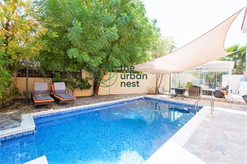 Highly Upgraded Mazaya A2 | Private Garden | Pool