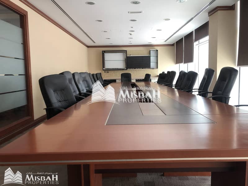 3 Fully Customized Fitted Office with partitions in a Chiller Free Building | Al Garhoud