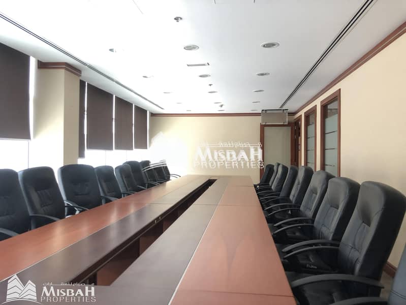 7 Fully Customized Fitted Office with partitions in a Chiller Free Building | Al Garhoud
