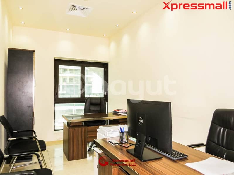 4 FURNISHED OFFICES AVAILABLE @HAMDAN STREET FOR AFFORDABLE PRICE W/ COMPLETE SETUP A TO Z!CALL NOW!