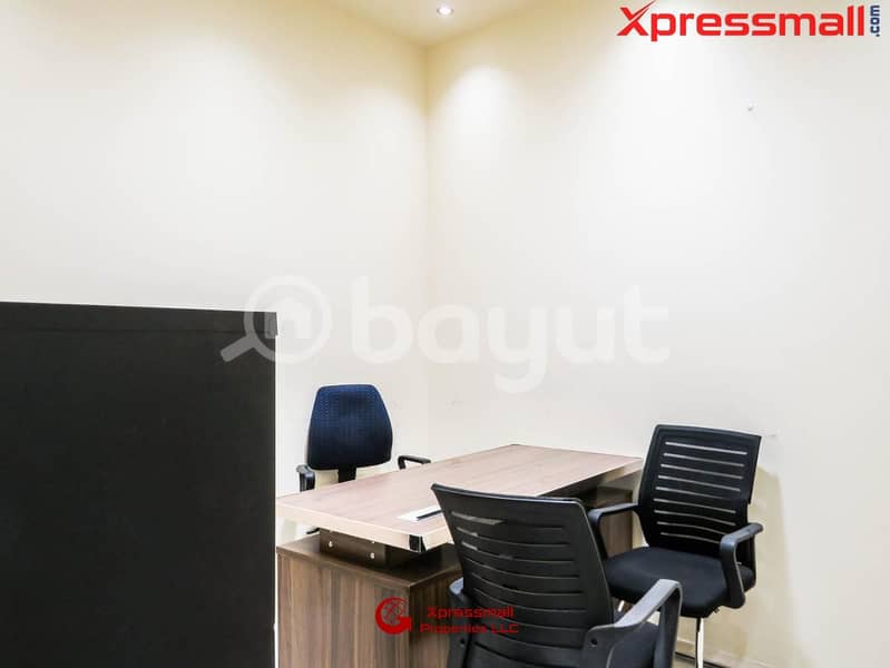 6 FURNISHED OFFICES AVAILABLE @HAMDAN STREET FOR AFFORDABLE PRICE W/ COMPLETE SETUP A TO Z!CALL NOW!