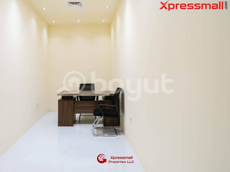 7 FURNISHED OFFICES AVAILABLE @HAMDAN STREET FOR AFFORDABLE PRICE W/ COMPLETE SETUP A TO Z!CALL NOW!