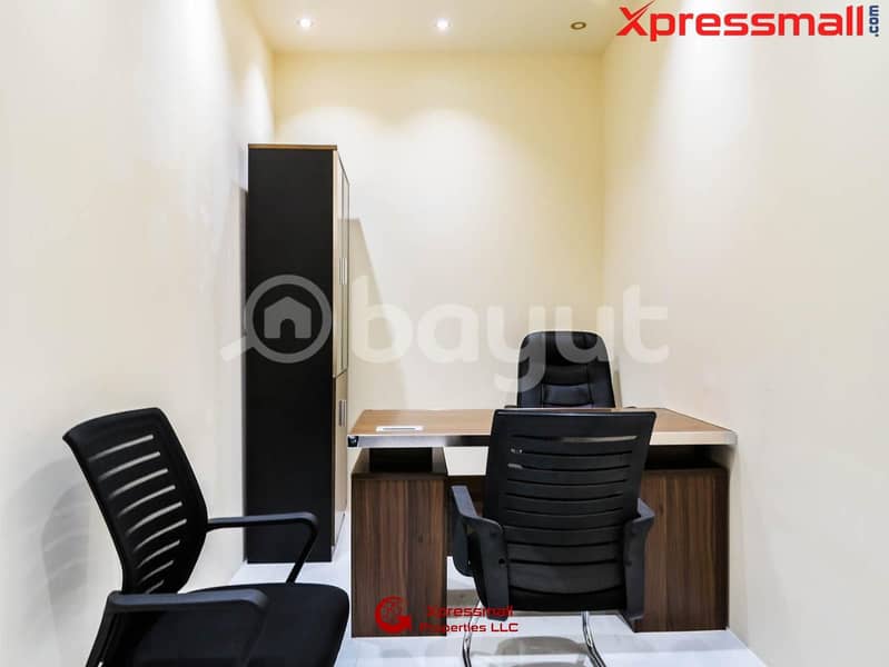 8 FURNISHED OFFICES AVAILABLE @HAMDAN STREET FOR AFFORDABLE PRICE W/ COMPLETE SETUP A TO Z!CALL NOW!
