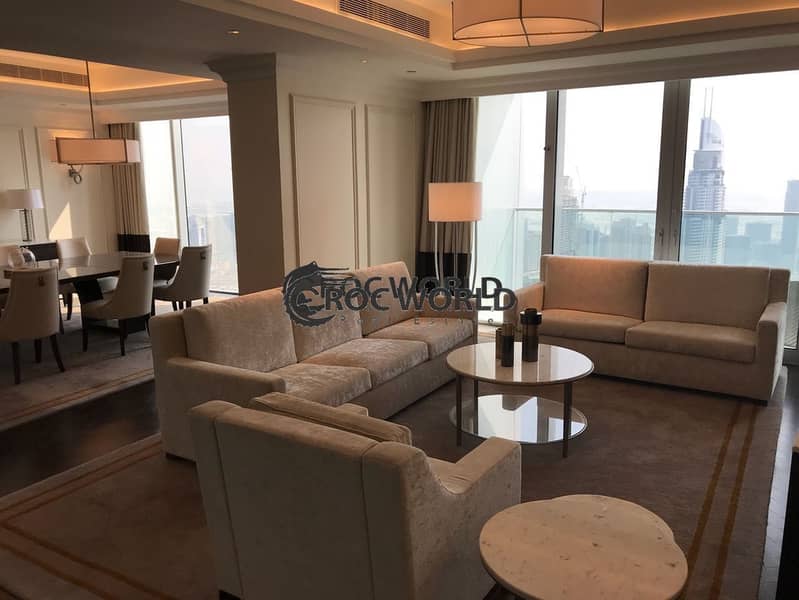 4 Fully Furnished 4 Bedroom + Maids + Study Penthouse with Stunning Full Burj Khalifa Fountain View