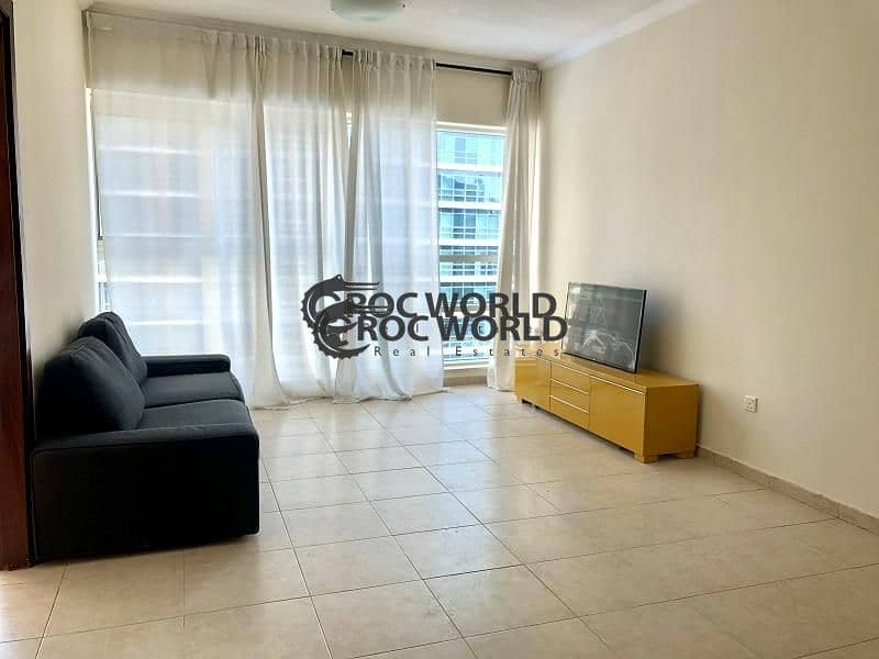 7 Chiller Free | Partially Furnished 1BR + Laundry | Marina View | Close to Dubai Tram