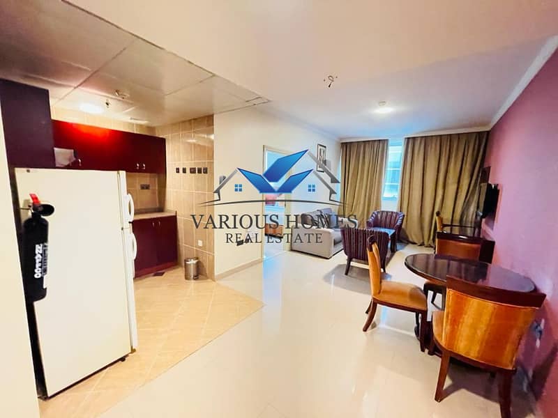 Free E/W Monthly 4300/- Fully Furnished 1BHK APT at Al Nahyan Mamoura near Lulu