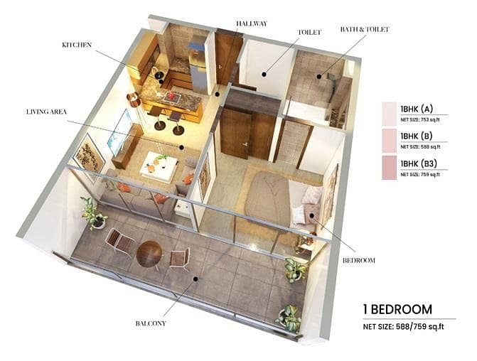 13 Luxury one bedroom with only 1% monthly payment plan