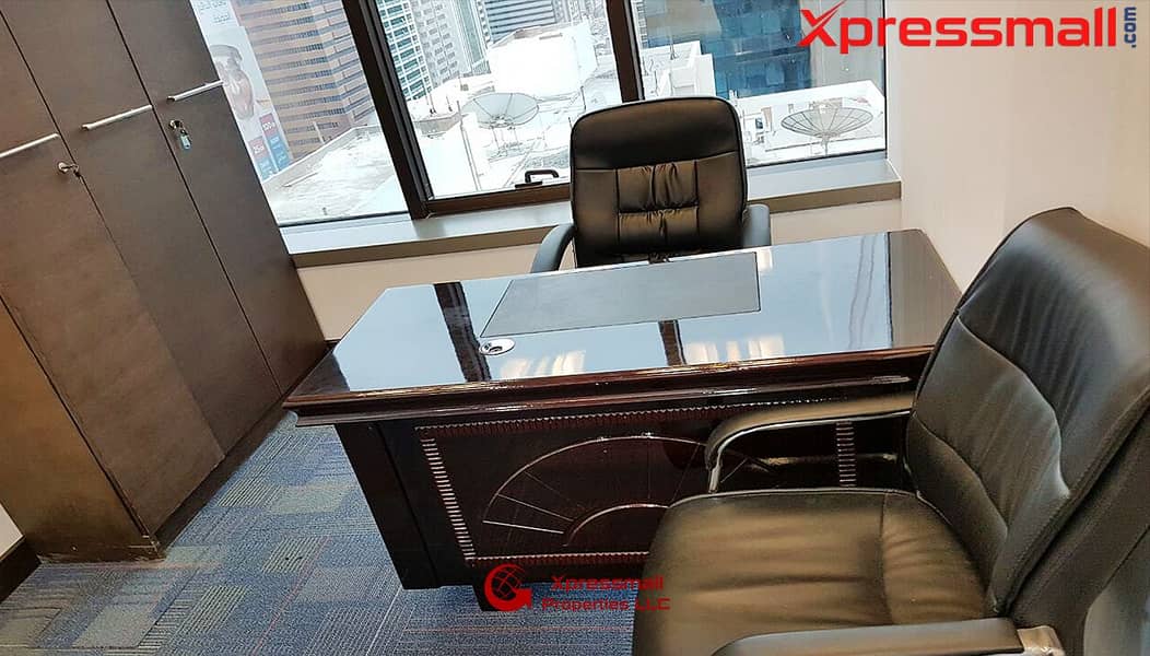 5 AT SALAM ST. FULLY FITTED FURNISHED OFFICE FOR RENT FOR A LOW PRICE!