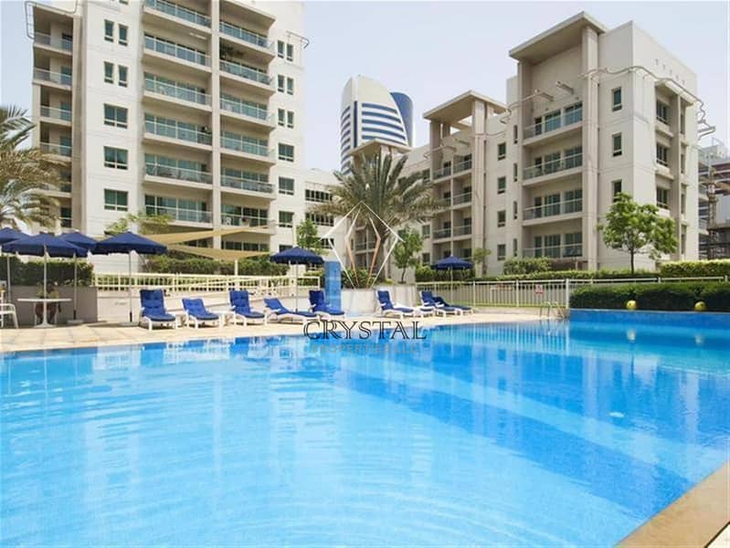 10 Upgraded wooden floors 1 BR With Park  View +Balcony in Al Dhafrah 1 Green