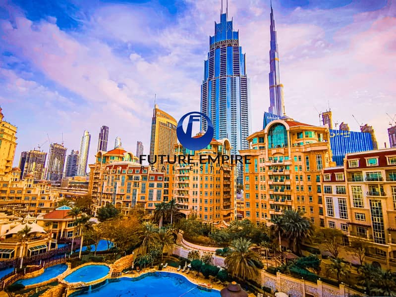 Garden & Burj Khalifa View | Luxury 3BHK+Maids| 2 Months+ Chiller  Free