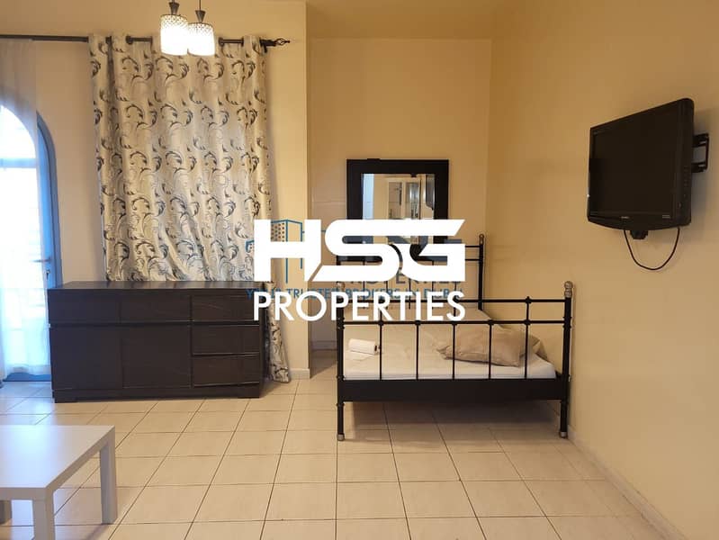 9 PAY AED 1900 MONTHLY ! DEWA CONNECTED ! FULLY FURNISHED STUDIO WITH BALCONY ! PERSIA CLUSTER