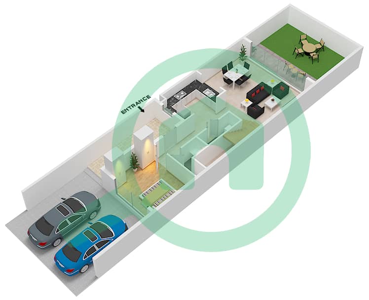 المخططات الطابقية لتصميم النموذج / الوحدة LTH-4D-M فيلا تجارية 4 غرف نوم - كوستا برافا interactive3D