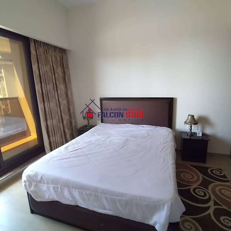 10 LUXURY FURNISHED 1 BED | L SHAPE HUGE BALCONY | PAY MONTHLY JUST 3350/- AED ONLY