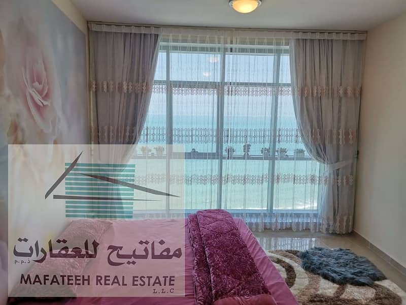 Brand New Two bedroom and hall Flat Rent in Ajman Corniche residence Full Sea view one cover Parking