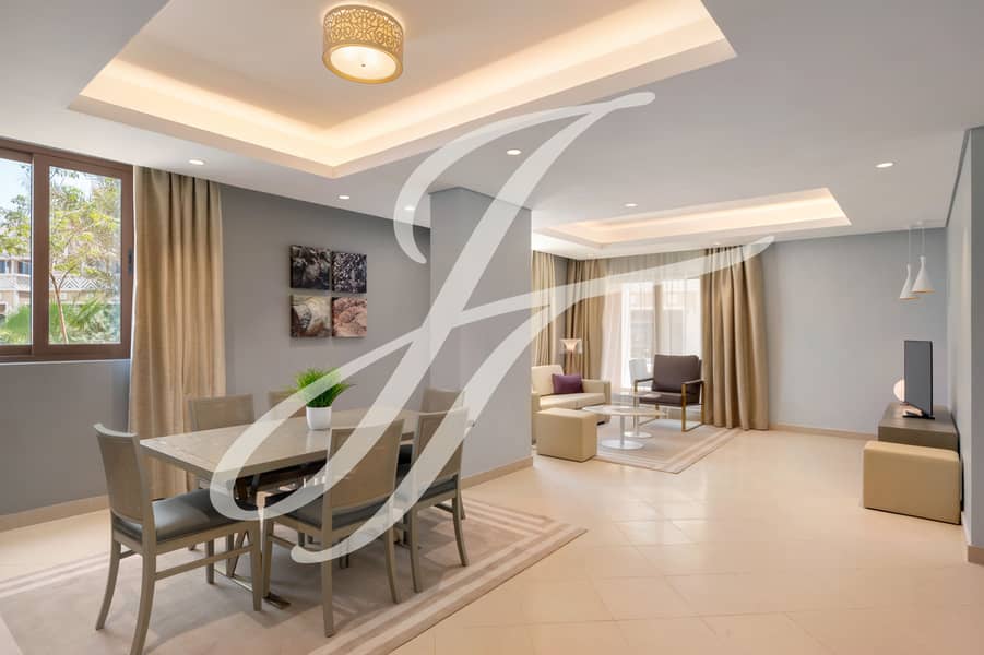Family Two bedroom Garden View Apartment - Living and Dining room. jpg Family Two bedroom Garden View Apartment - Living and Dining room. jpg