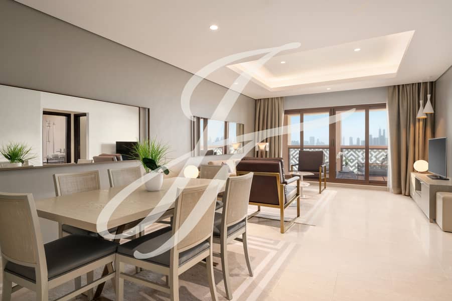 3 Family Three Bedroom Palm View Apartment - Living Room. jpg