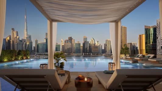 1 Bedroom Flat for Sale in Business Bay, Dubai - The Quayside - pool deck. jpg