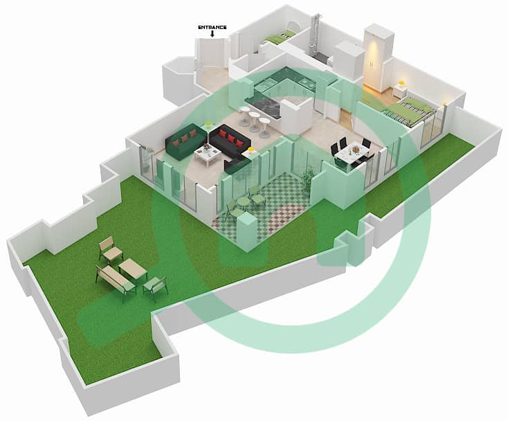 Zaafaran 4 - 1 Bedroom Apartment Unit 4 / GROUND FLOOR Floor plan Ground Floor interactive3D