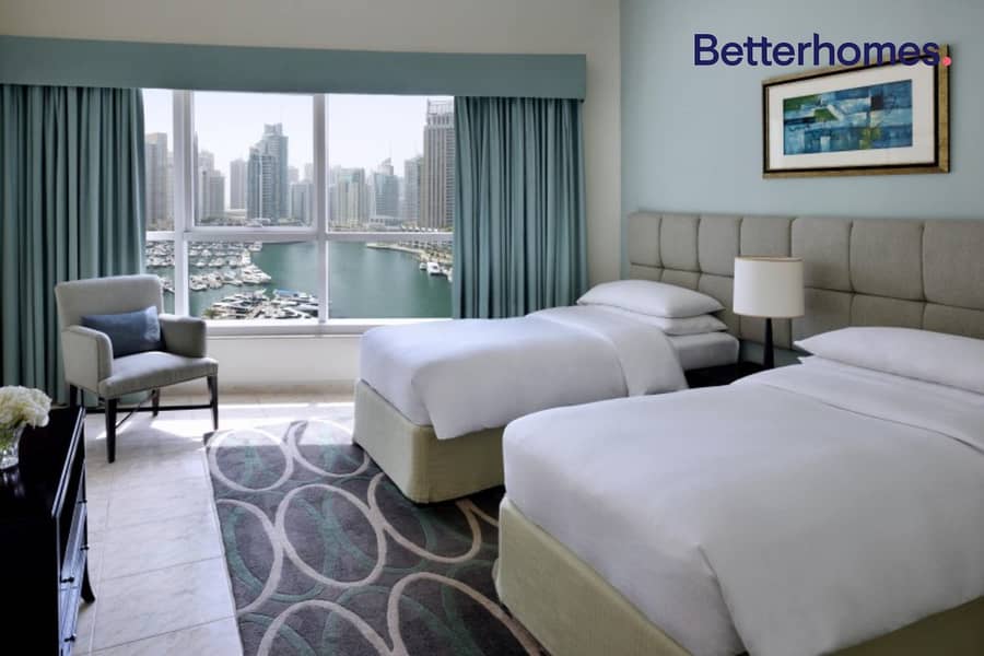 位于迪拜码头，迪拜海港万豪套房酒店 2 卧室的公寓 258000 AED - 5531224