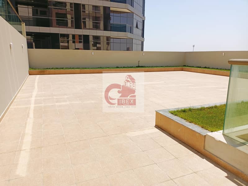 19 Brand New big size terrace 1bhk just 55k behind of sheikh zayed road
