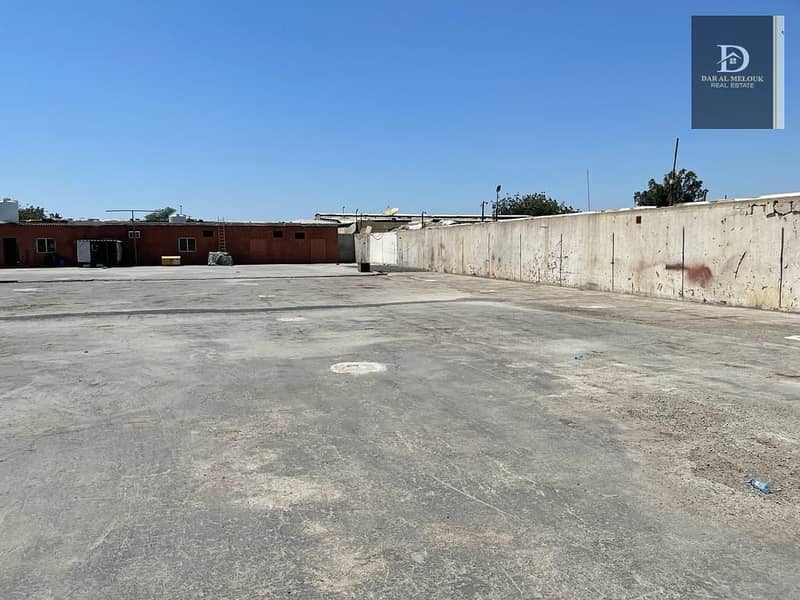 For rent in Sharjah, Industrial Area 10, walled land